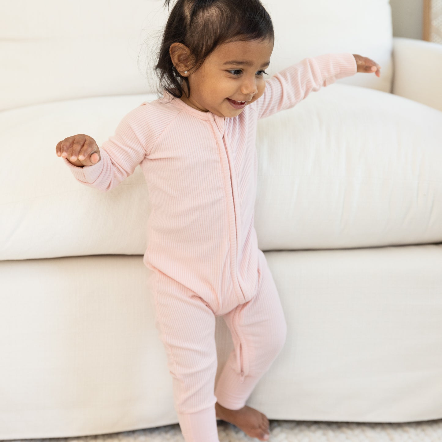 Zip Fit & Beanie Set Blush