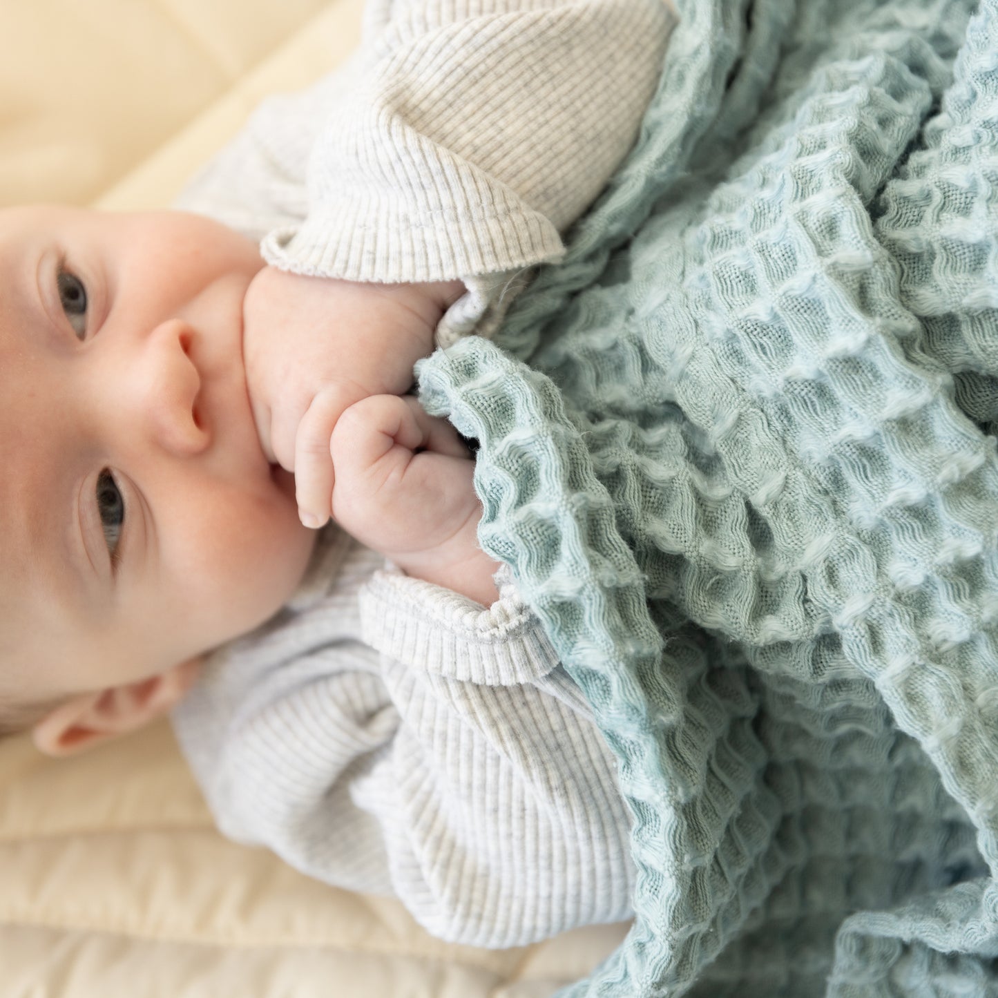 Waffle Baby Blanket Fog