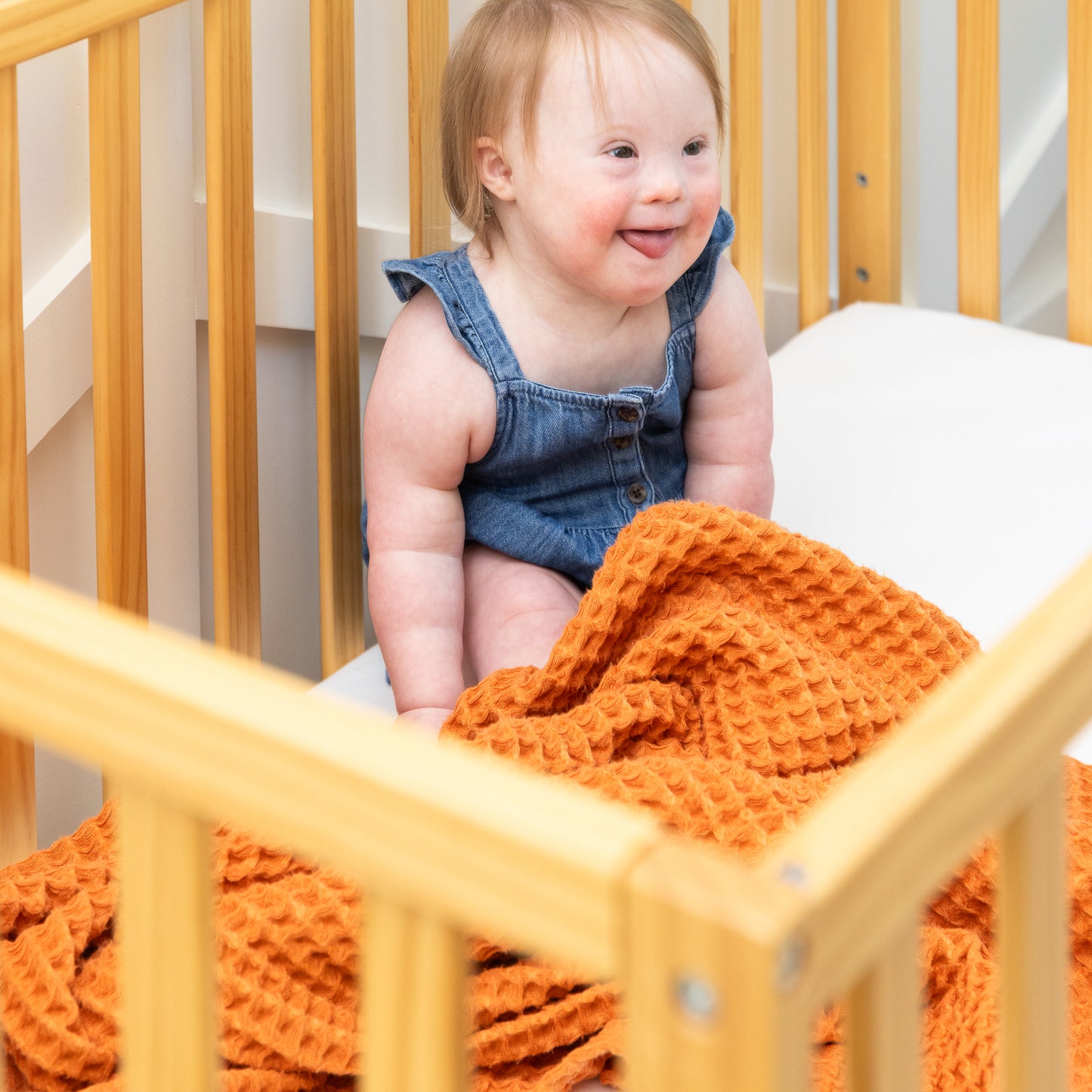 Waffle Baby Blanket Pumpkin