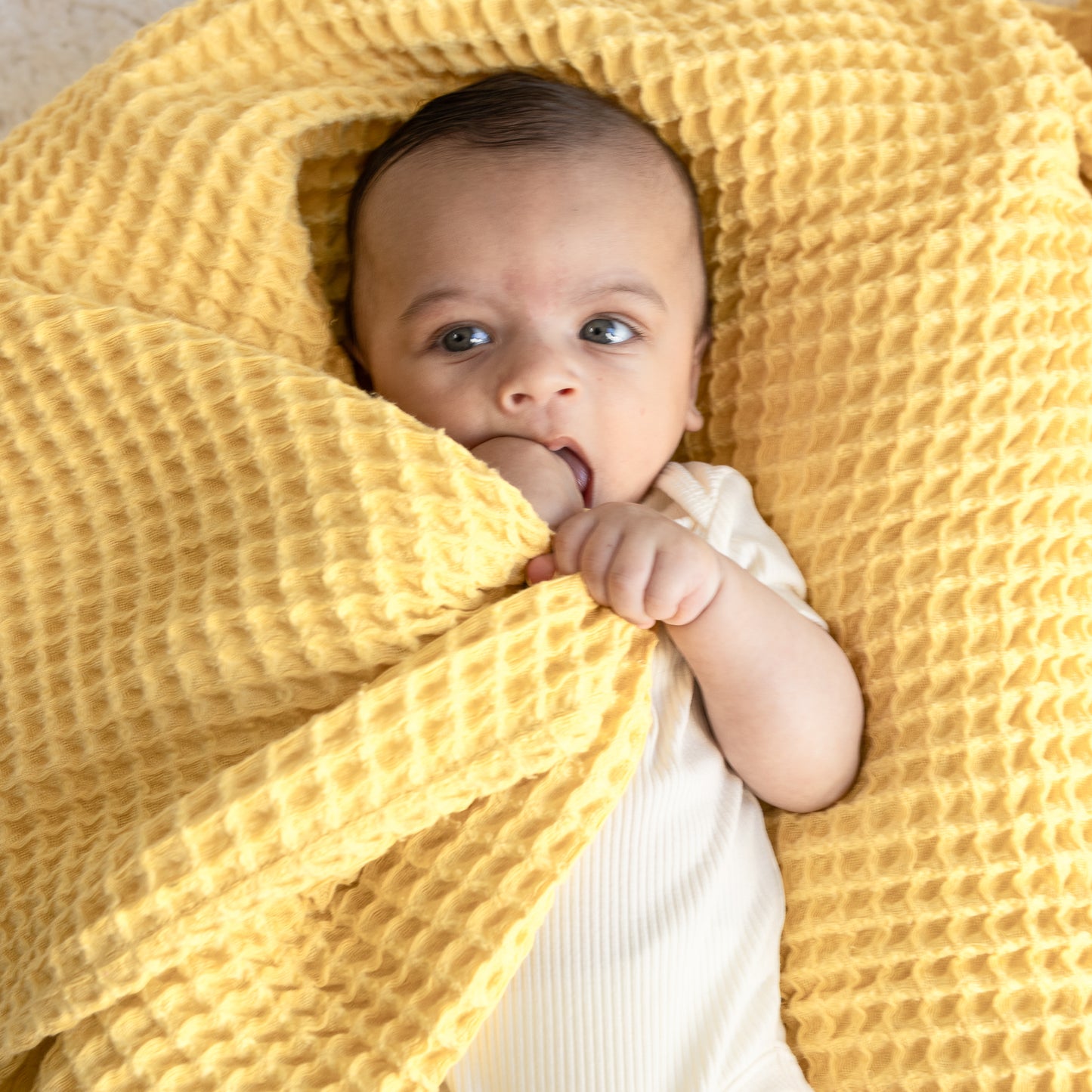 Waffle Baby Blanket Sunshine