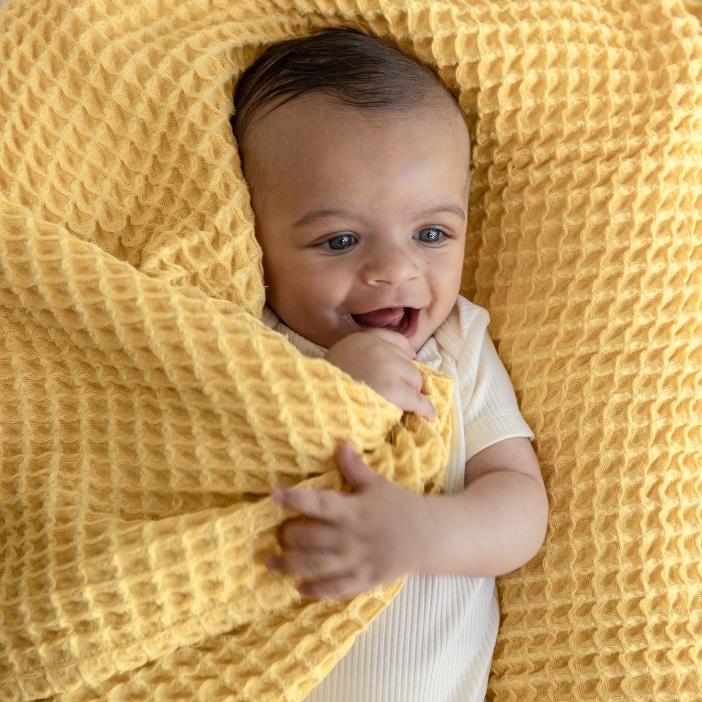 Waffle Baby Blanket Sunshine