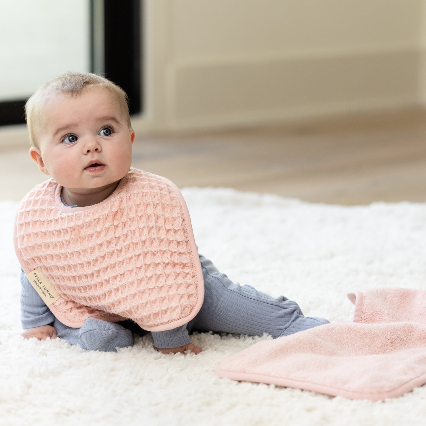 Reversible Bib + Burp Set Blush