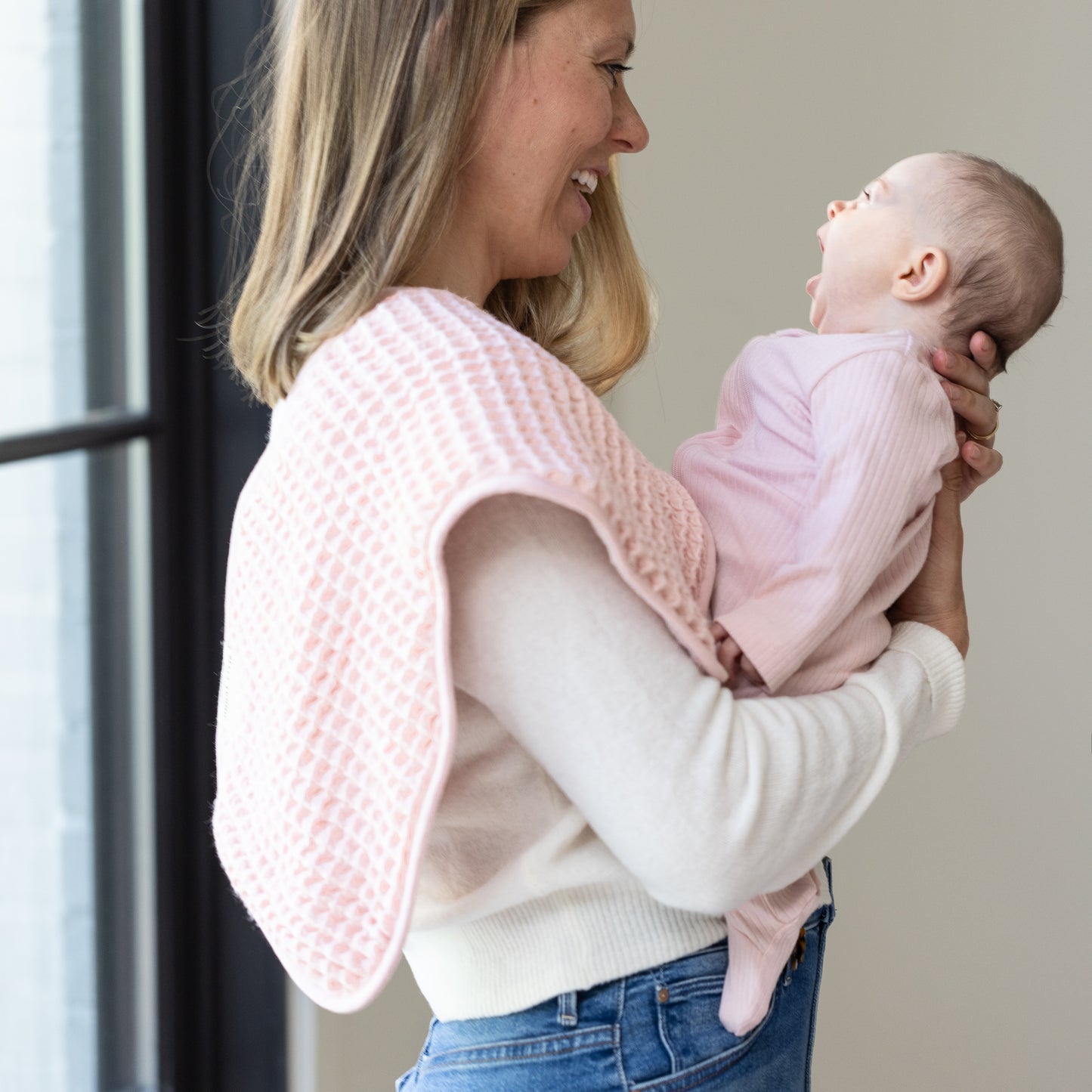 Reversible Bib + Burp Set Blush