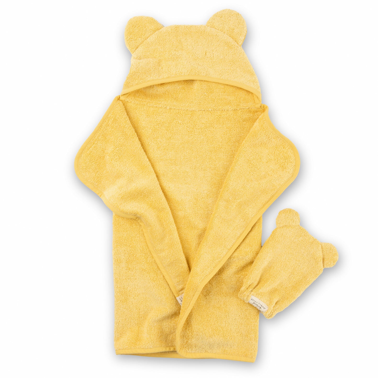 Hooded Towel + Wash Mitt Set Sunshine